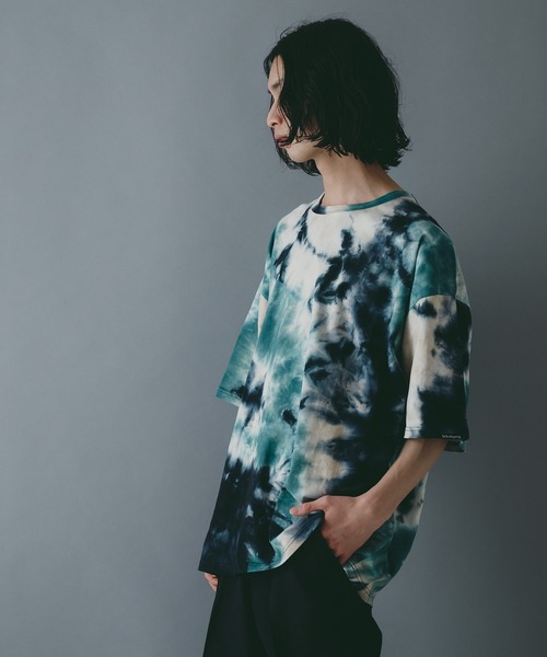 brknhome（ブロークンホーム）の「【brknhome/ブロークンホーム】オーバーサイズ　タイダイプリントTシャツ（Tシャツ/カットソー・メンズ・グリーン/レッド/ブルー・LARGE/MEDIUM）」の8枚目の写真