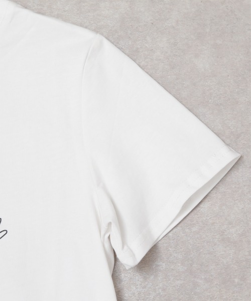 Rejoule(リジュール)の「手書きタッチリボンプリントTシャツ(Tシャツ/カットソー・レディース・オフホワイト/ブラック・FREE)」の13枚目の写真