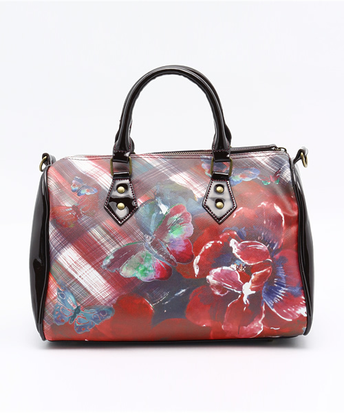 Desigual（デシグアル）の「「Desigual/デシグアル」フラワープリントエナメルボストンバッグ（ボストンバッグ・レディース・ワインレッド・ONE SIZE）」の9枚目の写真