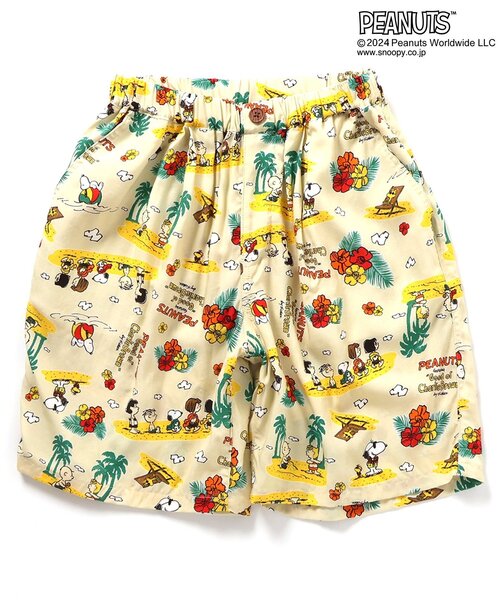PEANUTS(ピーナッツ)の「【セットアップ・お揃い可能】PEANUTS ALOHA SHORTS(オトナ)(その他パンツ・レディース・キナリ/ブラック/ターコイズブルー・LARGE/MEDIUM)」の9枚目の写真