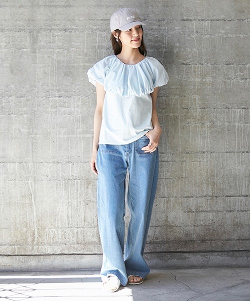 petit main LIEN(プティマインリアン)の「【リンク】バルーンカットソー(レディース)(Tシャツ/カットソー・レディース・イエロー/ライトブルー/ブラック・FREE)」の4枚目の写真