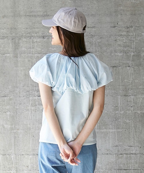petit main LIEN(プティマインリアン)の「【リンク】バルーンカットソー(レディース)(Tシャツ/カットソー・レディース・イエロー/ライトブルー/ブラック・FREE)」の5枚目の写真