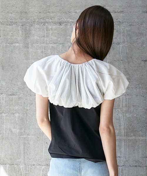 petit main LIEN(プティマインリアン)の「【リンク】バルーンカットソー(レディース)(Tシャツ/カットソー・レディース・イエロー/ライトブルー/ブラック・FREE)」の11枚目の写真
