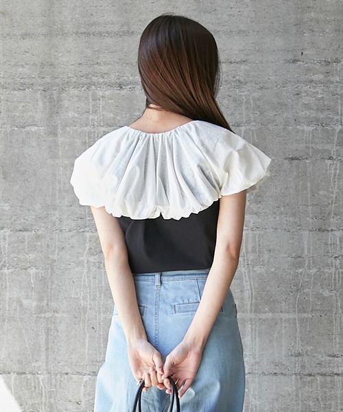 petit main LIEN(プティマインリアン)の「【リンク】バルーンカットソー(レディース)(Tシャツ/カットソー・レディース・イエロー/ライトブルー/ブラック・FREE)」の13枚目の写真