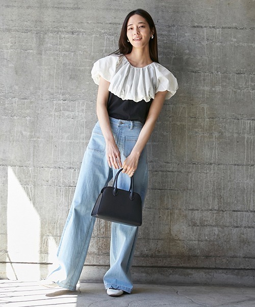 petit main LIEN(プティマインリアン)の「【リンク】バルーンカットソー(レディース)(Tシャツ/カットソー・レディース・イエロー/ライトブルー/ブラック・FREE)」の21枚目の写真