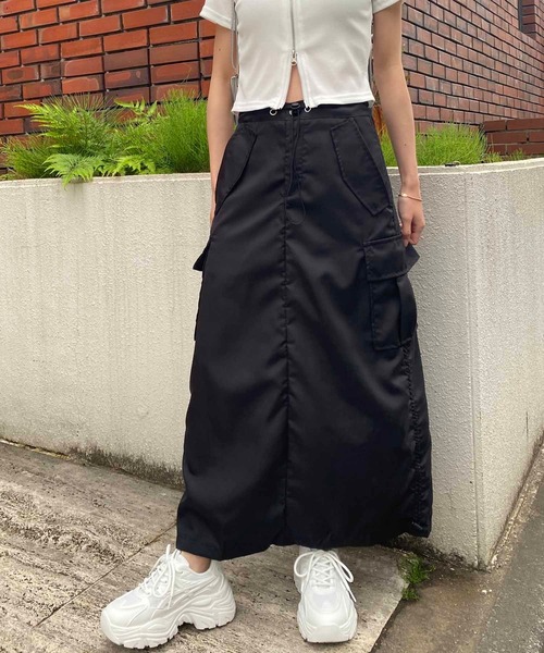 NANEA(ナネア)の「サイドドロストカーゴスカート(スカート・レディース・チャコールグレー/ブラック・SMALL/MEDIUM/LARGE)」の3枚目の写真