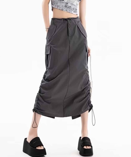 NANEA(ナネア)の「サイドドロストカーゴスカート(スカート・レディース・チャコールグレー/ブラック・SMALL/MEDIUM/LARGE)」の15枚目の写真