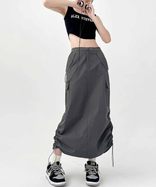 NANEA(ナネア)の「サイドドロストカーゴスカート(スカート・レディース・チャコールグレー/ブラック・SMALL/MEDIUM/LARGE)」の10枚目の写真