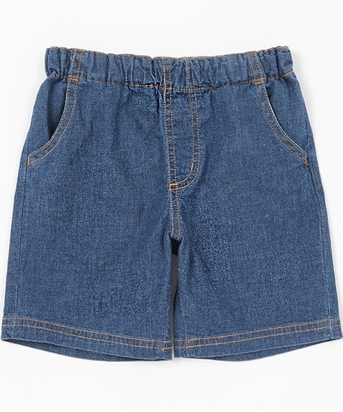 petit main（プティマイン）の「ストレッチデニムハーフパンツ（デニムパンツ・キッズ・サックスブルー/ブルー・110cm/120cm/130cm/100cm/80ｃｍ/90cm）」の2枚目の写真
