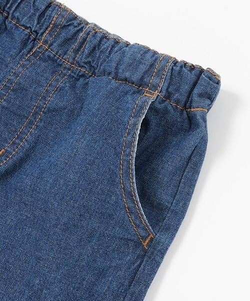 petit main（プティマイン）の「ストレッチデニムハーフパンツ（デニムパンツ・キッズ・サックスブルー/ブルー・110cm/120cm/130cm/100cm/80ｃｍ/90cm）」の12枚目の写真