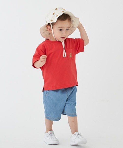 petit main（プティマイン）の「ストレッチデニムハーフパンツ（デニムパンツ・キッズ・サックスブルー/ブルー・110cm/120cm/130cm/100cm/80ｃｍ/90cm）」の5枚目の写真