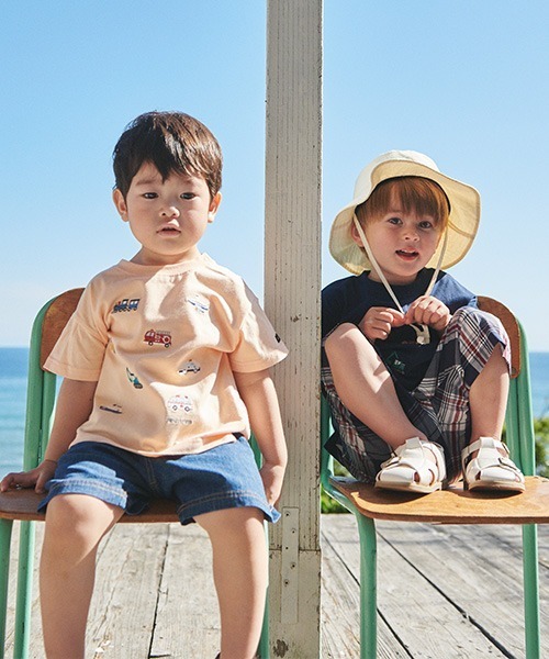 petit main（プティマイン）の「ストレッチデニムハーフパンツ（デニムパンツ・キッズ・サックスブルー/ブルー・110cm/120cm/130cm/100cm/80ｃｍ/90cm）」の4枚目の写真