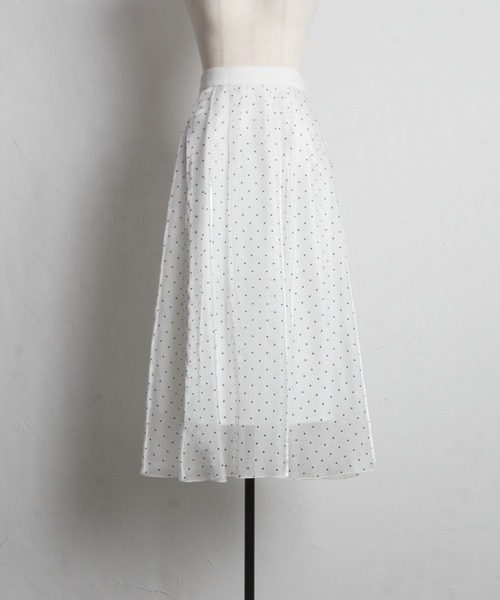 tocco closet(トッコ クローゼット)の「フロッキードットシアーフレアスカート(スカート・レディース・ラベンダー/アイボリー・M)」の12枚目の写真