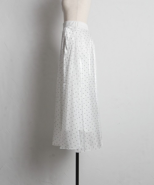 tocco closet(トッコ クローゼット)の「フロッキードットシアーフレアスカート(スカート・レディース・ラベンダー/アイボリー・M)」の13枚目の写真