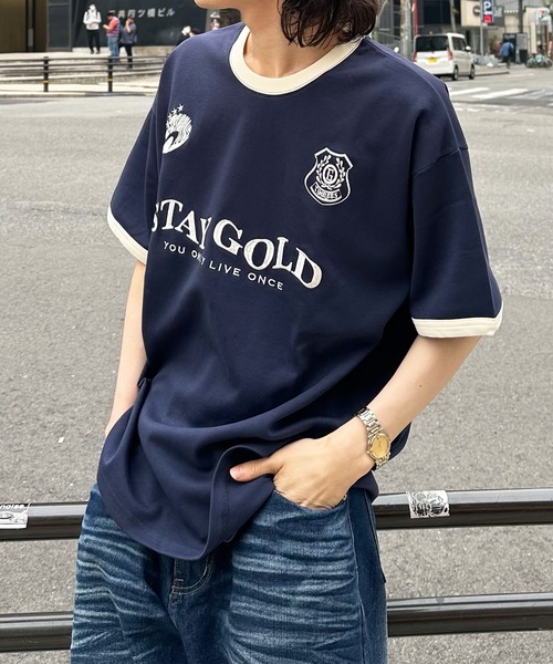 STAY GOLD(ステイゴールド)の「【STAYGOLD】ゲームシャツデザイン Tシャツ / Game shirt design T-shirt(Tシャツ/カットソー・メンズ・レッド/ネイビー/ホワイト・L/M)」の2枚目の写真