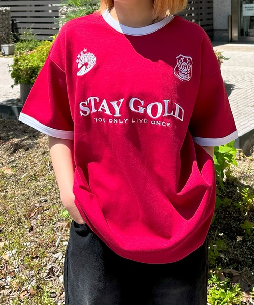 STAY GOLD(ステイゴールド)の「【STAYGOLD】ゲームシャツデザイン Tシャツ / Game shirt design T-shirt(Tシャツ/カットソー・メンズ・レッド/ネイビー/ホワイト・L/M)」の15枚目の写真
