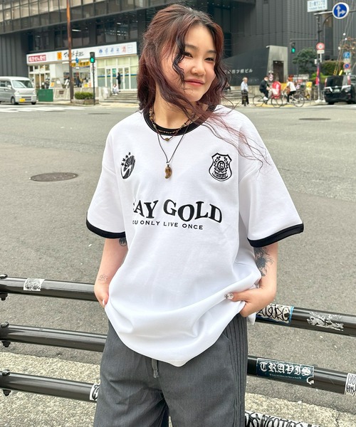 STAY GOLD(ステイゴールド)の「【STAYGOLD】ゲームシャツデザイン Tシャツ / Game shirt design T-shirt(Tシャツ/カットソー・メンズ・レッド/ネイビー/ホワイト・L/M)」の6枚目の写真