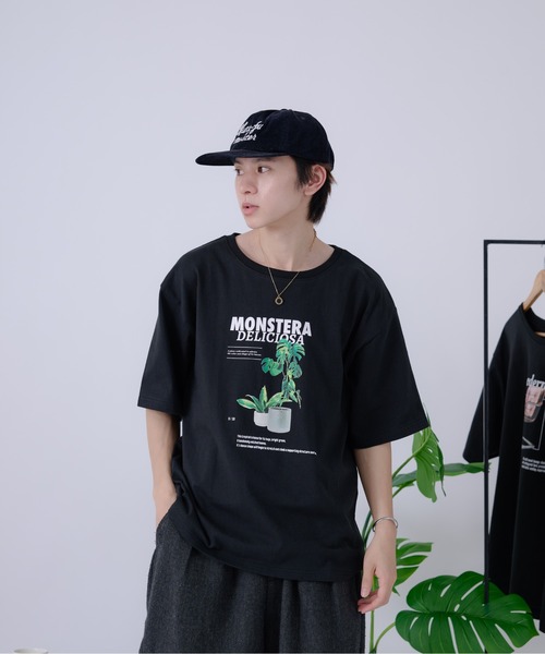 Adoon plain(アドーンプレーン)の「アソートプリントT (プランター)(Tシャツ/カットソー・メンズ・オフホワイト/チャコールグレー/ブラック系その他/ホワイト系その他/ブラック・LARGE/MEDIUM)」の15枚目の写真