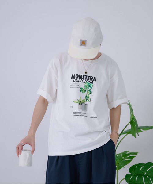 Adoon plain(アドーンプレーン)の「アソートプリントT (プランター)(Tシャツ/カットソー・メンズ・オフホワイト/チャコールグレー/ブラック系その他/ホワイト系その他/ブラック・LARGE/MEDIUM)」の16枚目の写真