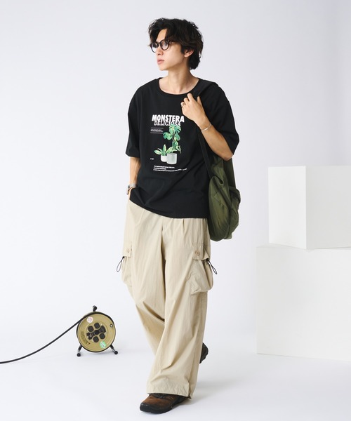 Adoon plain(アドーンプレーン)の「アソートプリントT (プランター)(Tシャツ/カットソー・メンズ・オフホワイト/チャコールグレー/ブラック系その他/ホワイト系その他/ブラック・LARGE/MEDIUM)」の6枚目の写真