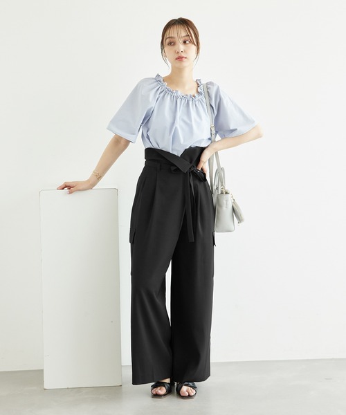 ROPE' PICNIC(ロペピクニック)の「アシンメトリータックパンツ(その他パンツ・レディース・ブラック/ベージュ系その他・36/38/40)」の3枚目の写真