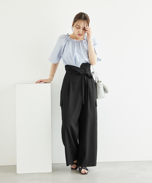 ROPE' PICNIC(ロペピクニック)の「アシンメトリータックパンツ(その他パンツ・レディース・ブラック/ベージュ系その他・36/38/40)」の4枚目の写真