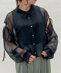 axes femme | 肩開きシアーシャツ(シャツ/ブラウス)