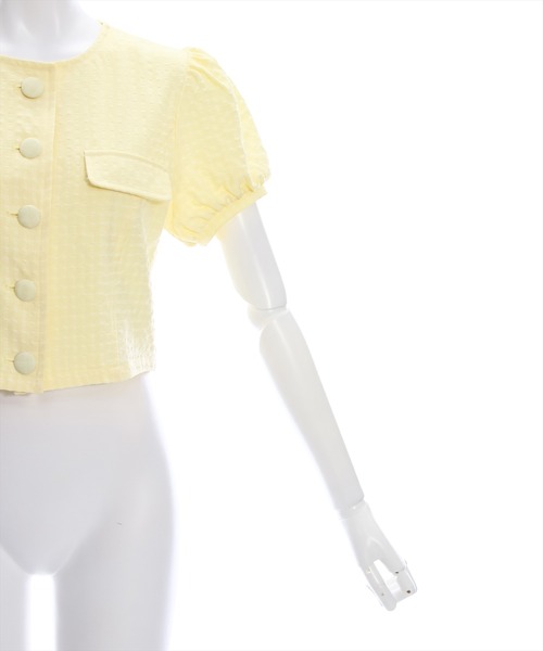 clear（クリア）の「サッカー地パフスリーブ半袖トップス［セット可 レトロ］≪再入荷≫（シャツ/ブラウス・レディース・イエロー/ブラック/オフホワイト・F）」の8枚目の写真