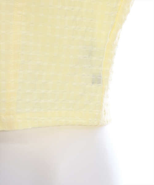 clear（クリア）の「サッカー地パフスリーブ半袖トップス［セット可 レトロ］≪再入荷≫（シャツ/ブラウス・レディース・イエロー/ブラック/オフホワイト・F）」の10枚目の写真