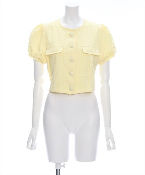 clear（クリア）の「サッカー地パフスリーブ半袖トップス［セット可 レトロ］≪再入荷≫（シャツ/ブラウス・レディース・イエロー/ブラック/オフホワイト・F）」の19枚目の写真