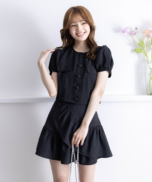 clear（クリア）の「サッカー地パフスリーブ半袖トップス［セット可 レトロ］≪再入荷≫（シャツ/ブラウス・レディース・イエロー/ブラック/オフホワイト・F）」の13枚目の写真