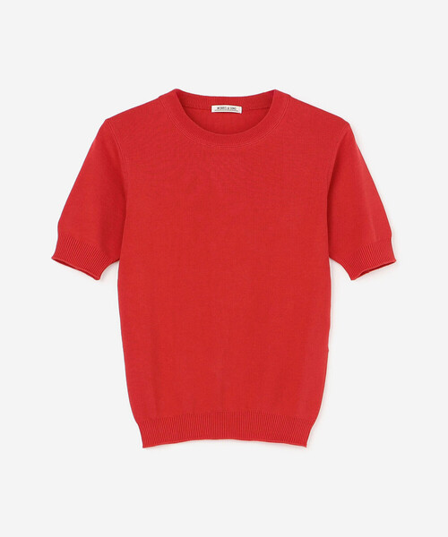 ニット セーター MORRIS ＆ SONS | コットン 半袖ニットTシャツ WOMEN レディース セール】MORRIS & SONS | コットン 半袖ニットTシャツ WOMEN