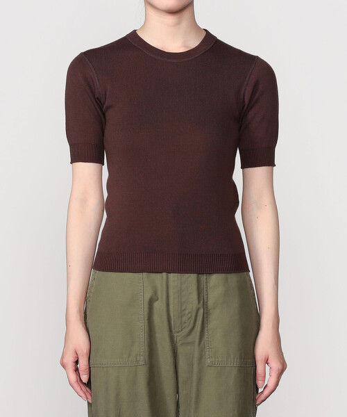 ニット セーター MORRIS ＆ SONS | コットン 半袖ニットTシャツ WOMEN レディース セール】MORRIS & SONS | コットン 半袖ニットTシャツ WOMEN
