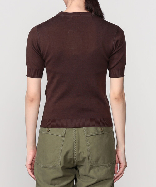 Morris & Sons(モリスアンドサンズ)の「MORRIS & SONS | コットン 半袖ニットTシャツ WOMEN(ニット/セーター・レディース・ブラック/レッド/ブラウン/ライトグレー/ホワイト/イエロー・F)」の15枚目の写真