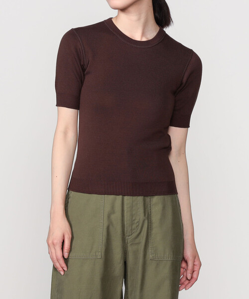 Morris & Sons(モリスアンドサンズ)の「MORRIS & SONS | コットン 半袖ニットTシャツ WOMEN(ニット/セーター・レディース・ブラック/レッド/ブラウン/ライトグレー/ホワイト/イエロー・F)」の18枚目の写真