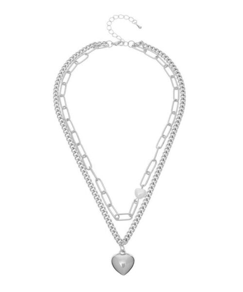 EVRIS（エヴリス）の「HEART MOTIF ダブルチェーンネックレス（ネックレス・レディース・シルバー/ゴールド・FREE）」の9枚目の写真