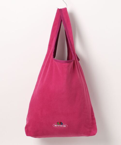 FRUIT OF THE LOOM(フルーツオブザルーム)の「FREECE TOTE BAG /トートバッグ / A4 / カジュアル / ロゴ / ワンポイント / 刺繍 / 大容量 / フリース / ユニセックス(トートバッグ・メンズ・グレー/グリーン/ピンク/ブラウン/オレンジ/ネイビー・FREE)」の5枚目の写真