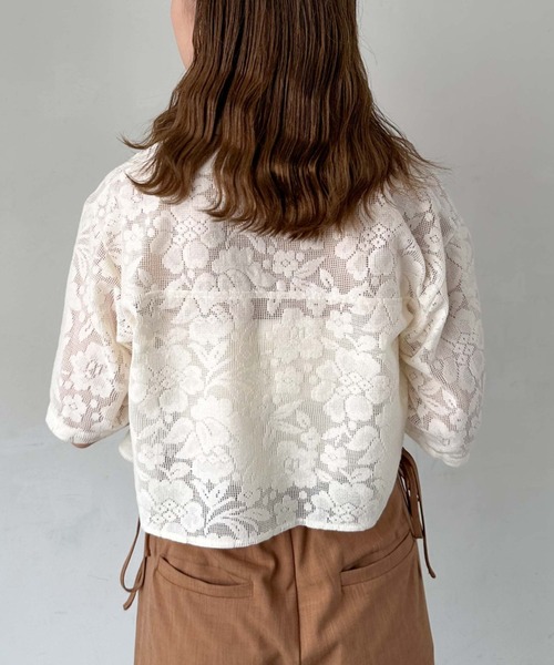 archives（アルシーヴ）の「ハーフスリーブレースシャツ（シャツ/ブラウス・レディース・オレンジ/アイボリー/ブラック・MEDIUM）」の6枚目の写真