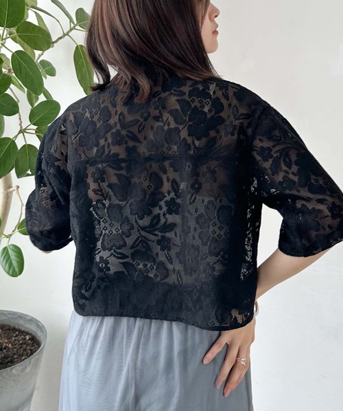 archives（アルシーヴ）の「ハーフスリーブレースシャツ（シャツ/ブラウス・レディース・オレンジ/アイボリー/ブラック・MEDIUM）」の12枚目の写真