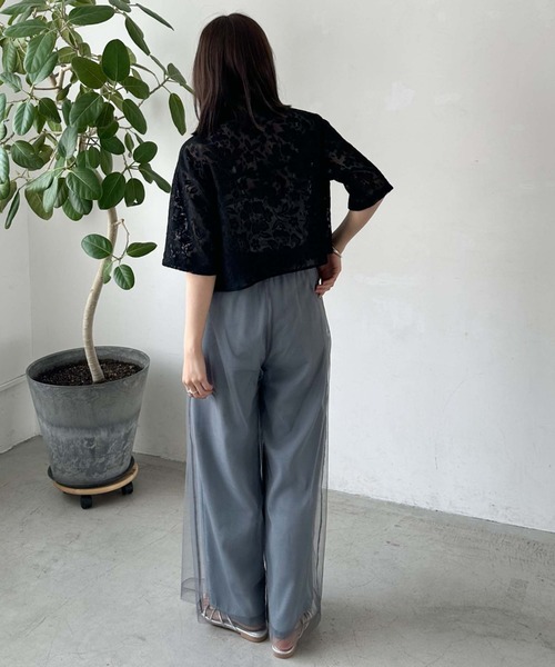 archives（アルシーヴ）の「ハーフスリーブレースシャツ（シャツ/ブラウス・レディース・オレンジ/アイボリー/ブラック・MEDIUM）」の15枚目の写真