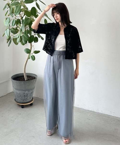 archives（アルシーヴ）の「ハーフスリーブレースシャツ（シャツ/ブラウス・レディース・オレンジ/アイボリー/ブラック・MEDIUM）」の16枚目の写真