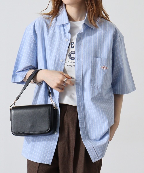 BALL(ボール)の「BALL オックス 半袖 レギュラーカラーシャツ(シャツ/ブラウス・メンズ・ストライプ/サックスブルー/オフホワイト・LL/L/M)」の2枚目の写真