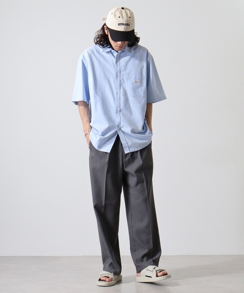 BALL(ボール)の「BALL オックス 半袖 レギュラーカラーシャツ(シャツ/ブラウス・メンズ・ストライプ/サックスブルー/オフホワイト・LL/L/M)」の8枚目の写真