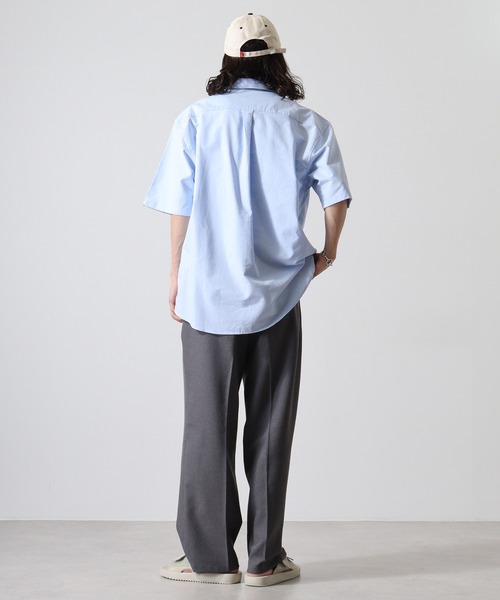 BALL(ボール)の「BALL オックス 半袖 レギュラーカラーシャツ(シャツ/ブラウス・メンズ・ストライプ/サックスブルー/オフホワイト・LL/L/M)」の7枚目の写真