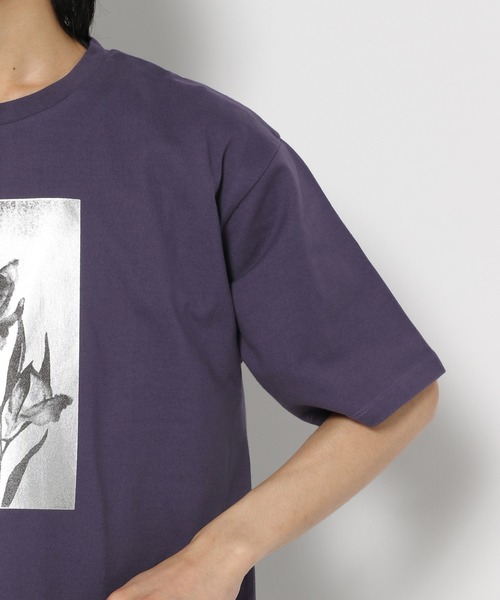 HARE(ハレ)の「フラワーモチーフハクプリントカット(HARE)(Tシャツ/カットソー・メンズ・パープル/ホワイト/ブラック・FREE)」の16枚目の写真