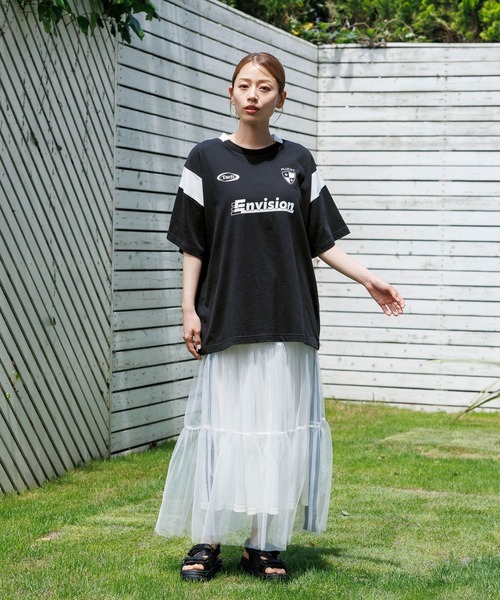 LAKOLE（ラコレ）の「ゲームプリントTEE / 130860（Tシャツ/カットソー・レディース・ブラック/オフホワイト/ネイビー・FREE）」の4枚目の写真