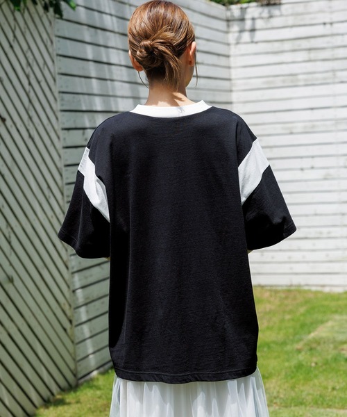 LAKOLE（ラコレ）の「ゲームプリントTEE / 130860（Tシャツ/カットソー・レディース・ブラック/オフホワイト/ネイビー・FREE）」の8枚目の写真