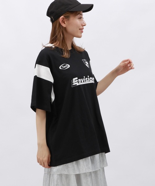 LAKOLE（ラコレ）の「ゲームプリントTEE / 130860（Tシャツ/カットソー・レディース・ブラック/オフホワイト/ネイビー・FREE）」の18枚目の写真