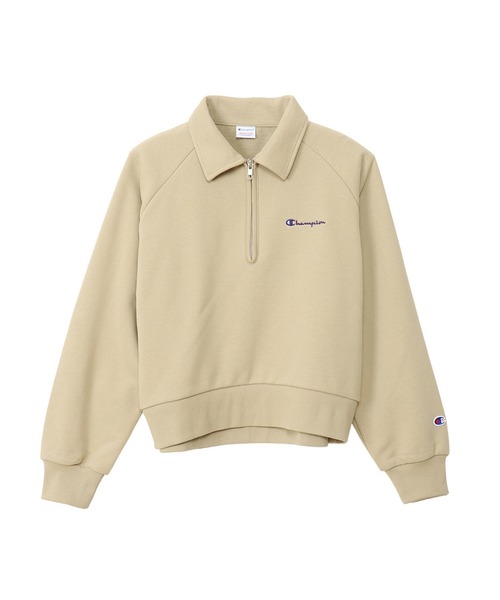 Champion(チャンピオン)の「【Champion/チャンピオン】レディース ハーフジップスウェットシャツ(スウェット・レディース・オフホワイト/ブラック系その他/ヘザーグレー/ブルー/ベージュ/ダークグリーン系・LARGE/MEDIUM)」の5枚目の写真