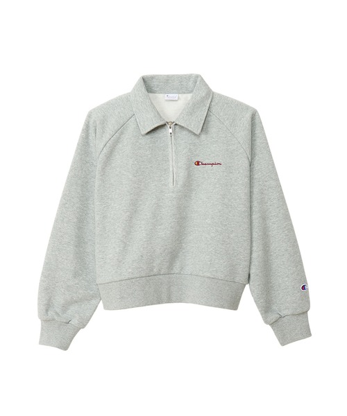 Champion(チャンピオン)の「【Champion/チャンピオン】レディース ハーフジップスウェットシャツ(スウェット・レディース・オフホワイト/ブラック系その他/ヘザーグレー/ブルー/ベージュ/ダークグリーン系・LARGE/MEDIUM)」の4枚目の写真